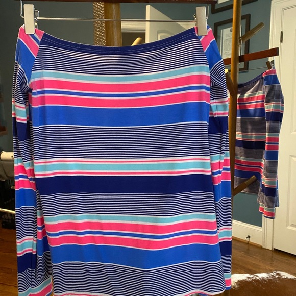 Off the shoulder flirty festive long sleeve shirt - Picture 2 of 5